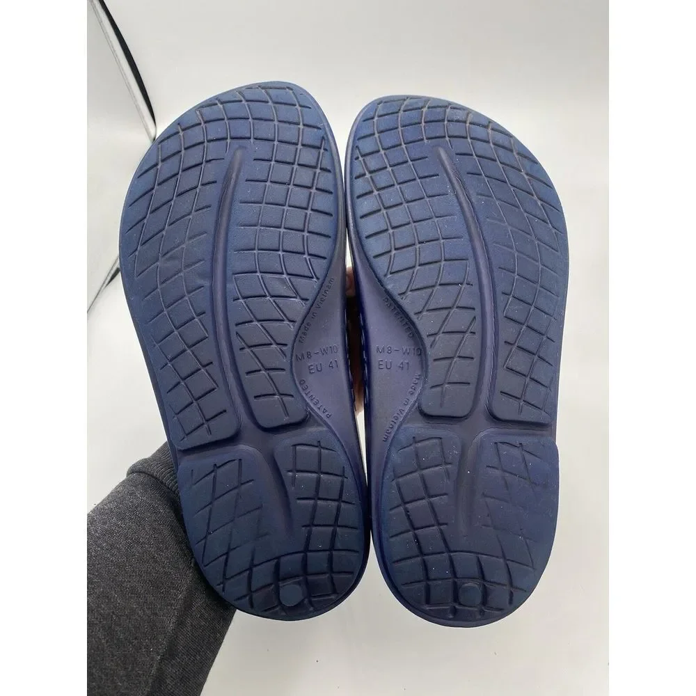 OOFOS Unisex Original Recovery Thong Sandal‎ Navy Mens 8/ Womens 10- Read